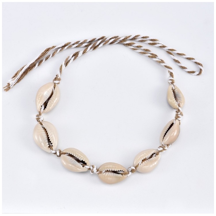 Bransoletka na stopę z muszelką podwójna B325 - obrazek 2