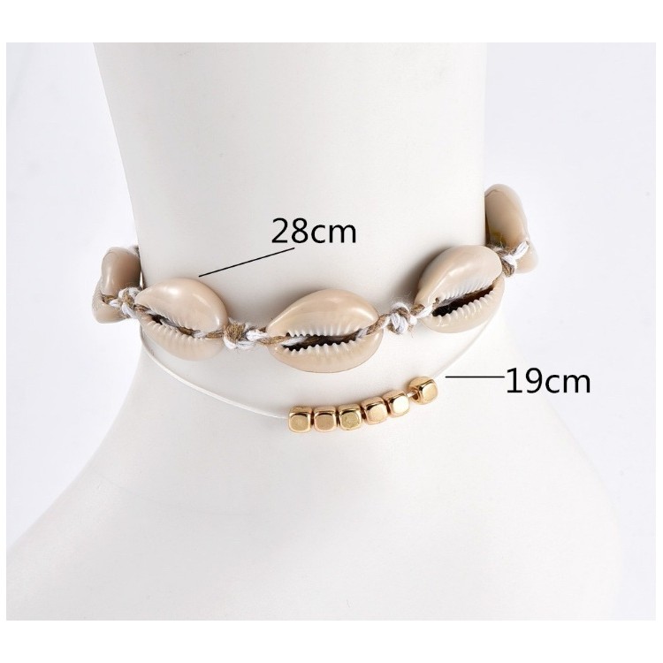 Bransoletka na stopę z muszelką podwójna B325 - obrazek 4