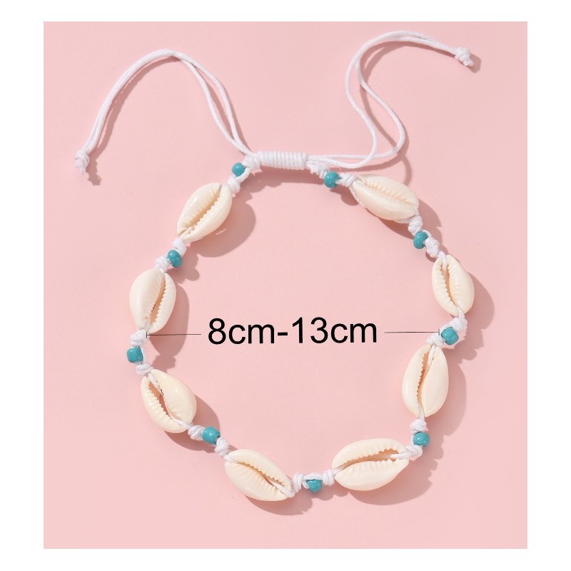 Bransoletka z muszelkami na stopę B537 - obrazek 4