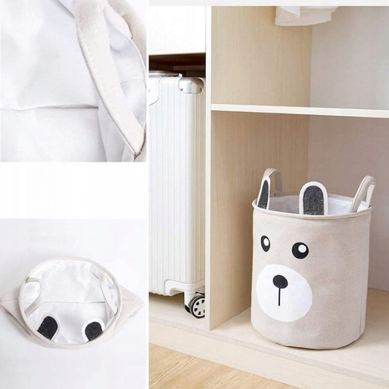 Organizer, pojemnik na zabawki, kosz na pranie MIS 40 x 33 cm beż 43L OR110 - obrazek 4