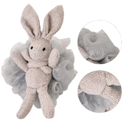 Szczotka gąbka do mycia ciała BUNNY na mokro XL 15cm falbanki GB10SZ