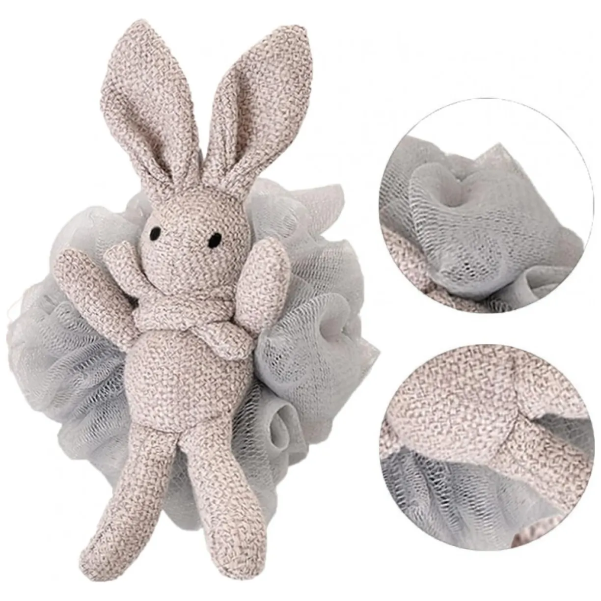 Szczotka gąbka do mycia ciała BUNNY na mokro XL 15cm falbanki GB10SZ