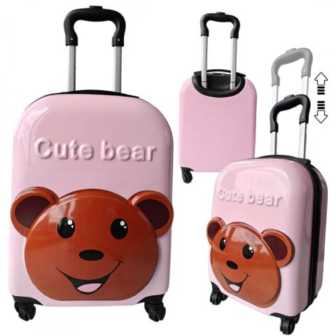 WALIZKA DZIECIĘCA KABINOWA BAGAŻ DZIECI miś róż WP05