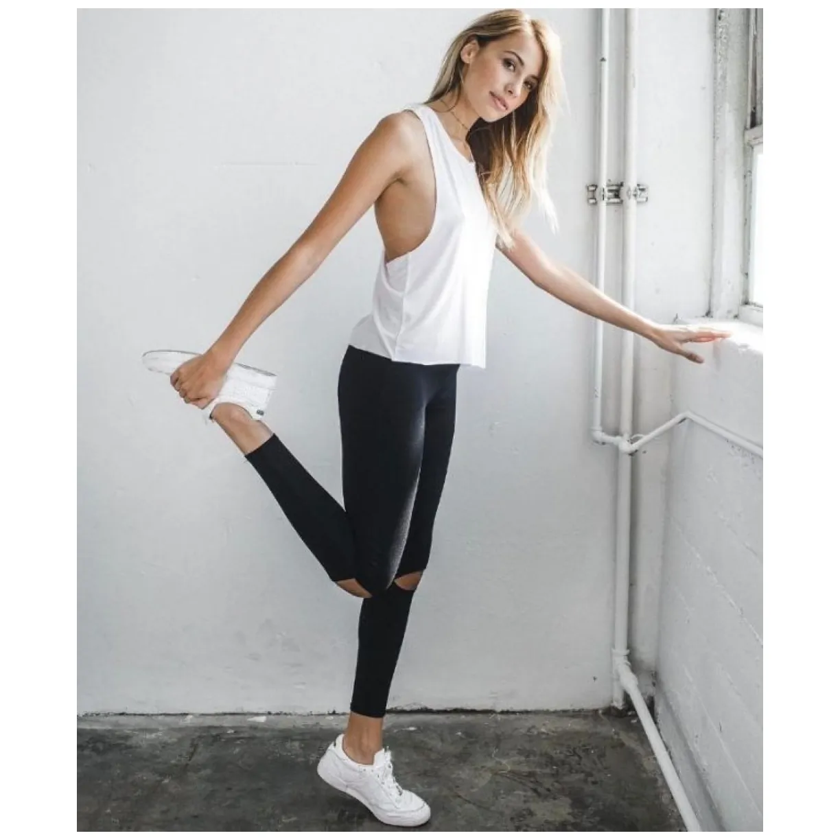 Sportowe Legginsy Fitness Trening Czarne - obrazek 5