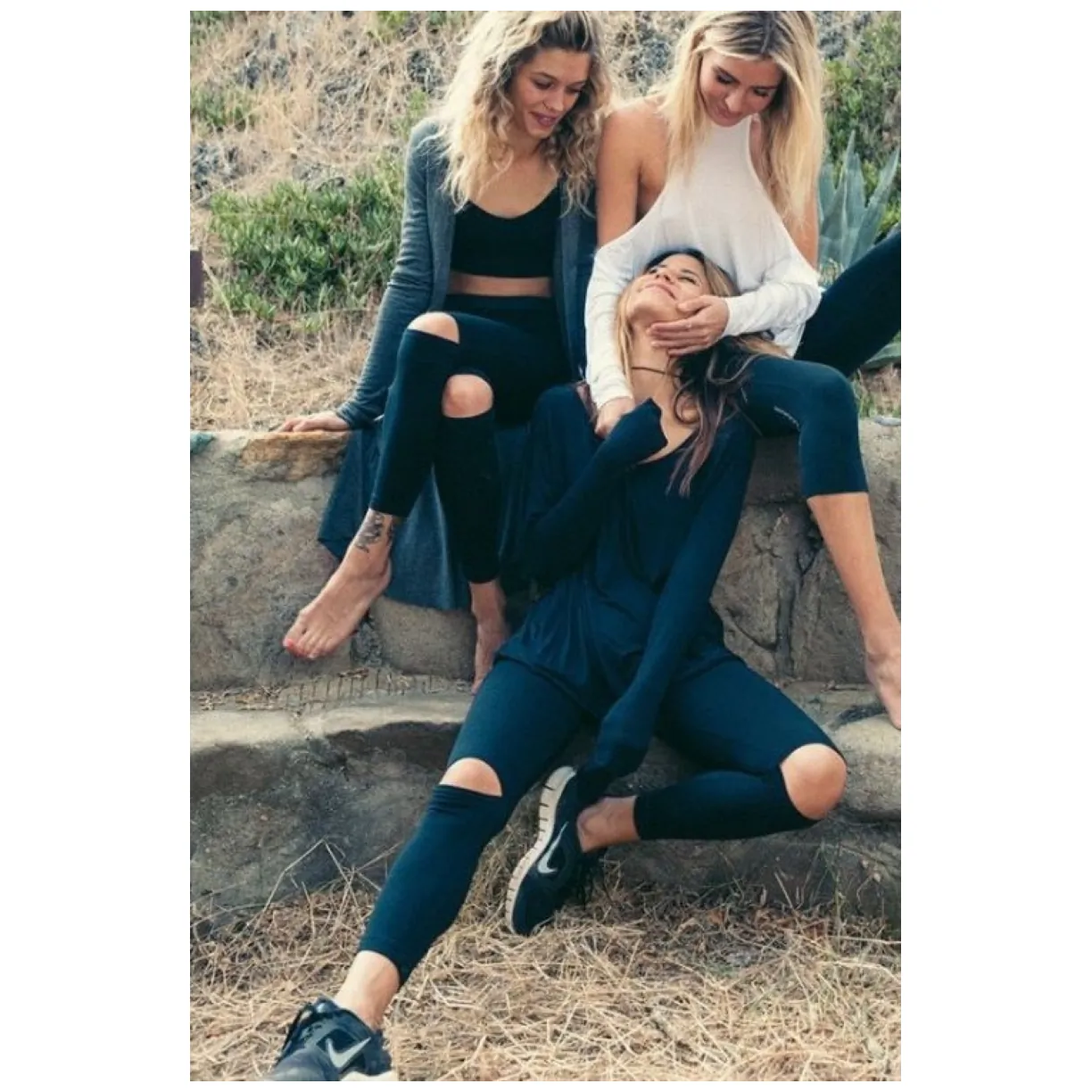 Sportowe Legginsy Fitness Trening Czarne - obrazek 7