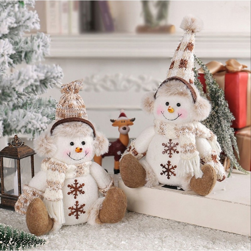 Bałwan świąteczny, BOŻE NARODZENIE 28 cm Z PLUSZU KSN170 - obrazek 4