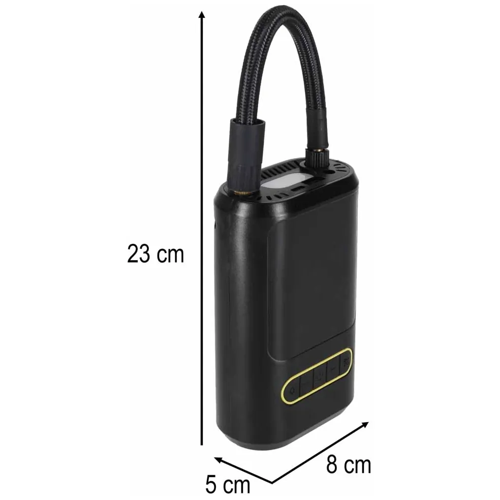 Bezprzewodowa pompka elektryczna powerbank latarka mini kompresor rower czarny - obrazek 8