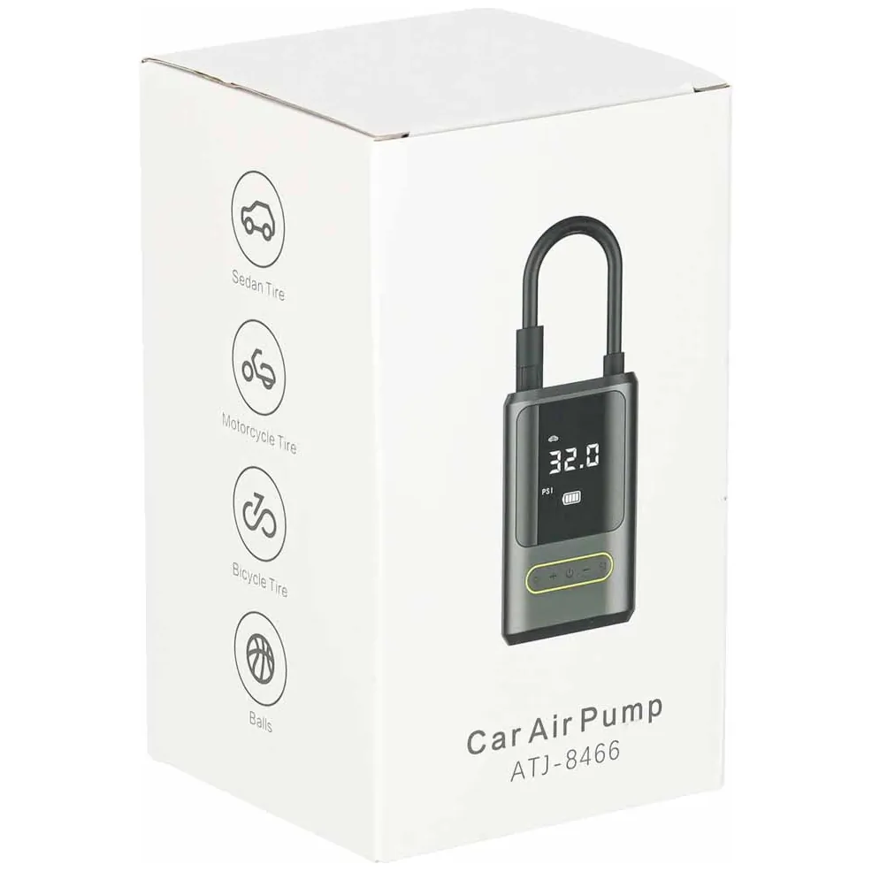 Bezprzewodowa pompka elektryczna powerbank latarka mini kompresor rower czarny - obrazek 9