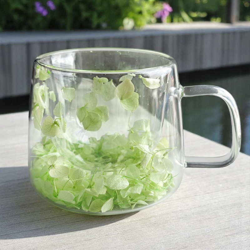 Szklanka termiczna z hortensją w środku, zielona 180 ml 1szt SZK173 - obrazek 3