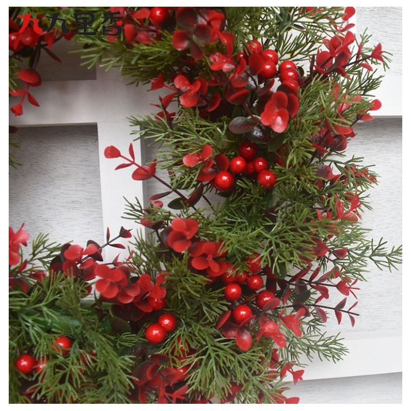 Girlanda wieniec ozdoba na drzwi stroik 45cm 160 gałązek choinka jak żywa WSN23 - obrazek 2