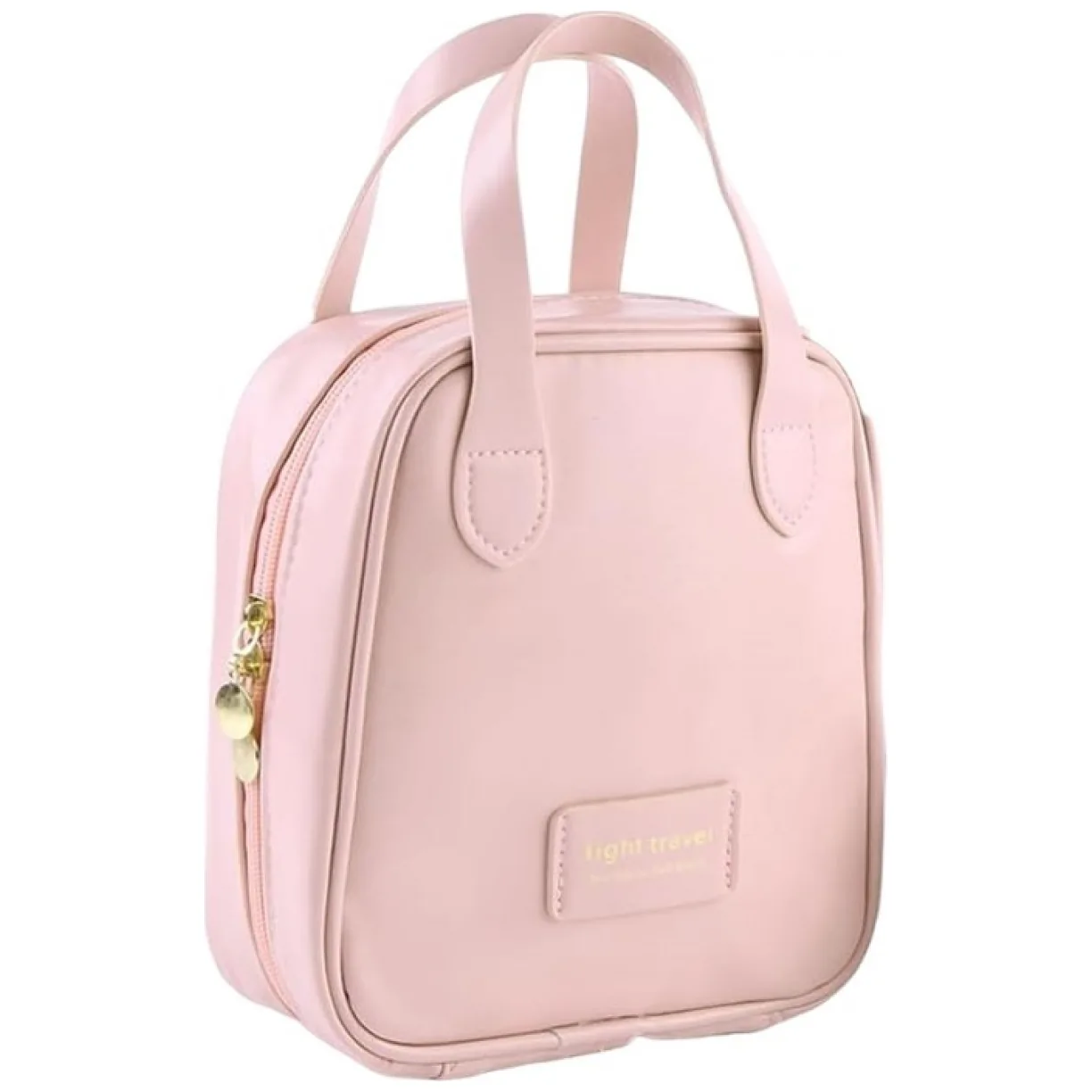 Kosmetyczka organizer na kosmetyki z rączką 17x7x19cm różowa KS128R - obrazek 3