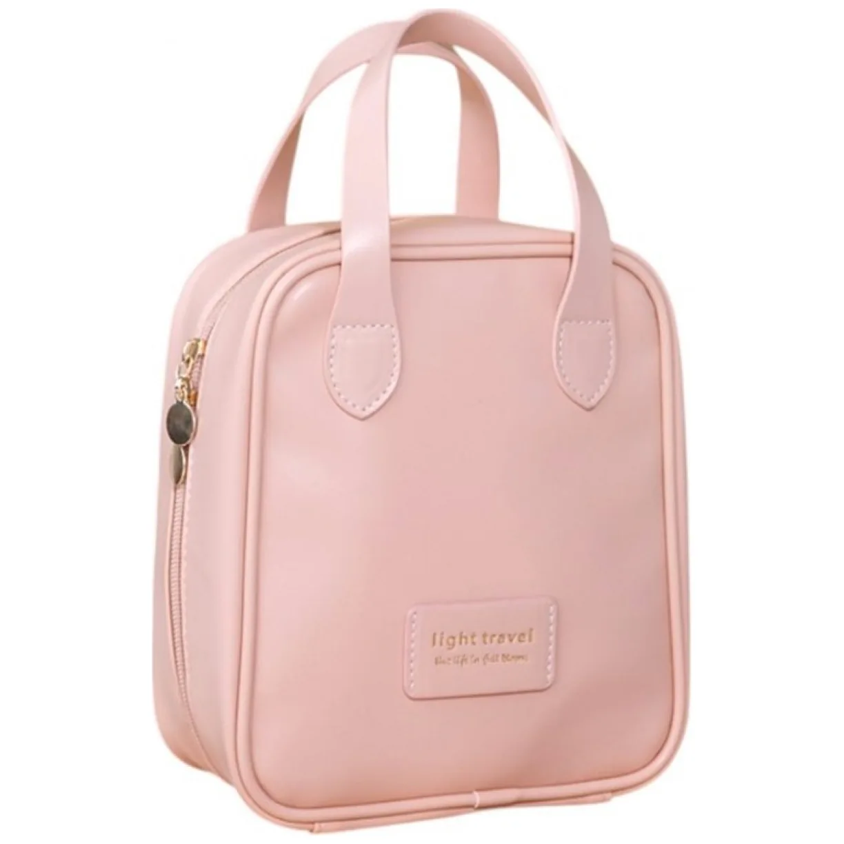 Kosmetyczka organizer na kosmetyki z rączką 17x7x19cm różowa KS128R - obrazek 4
