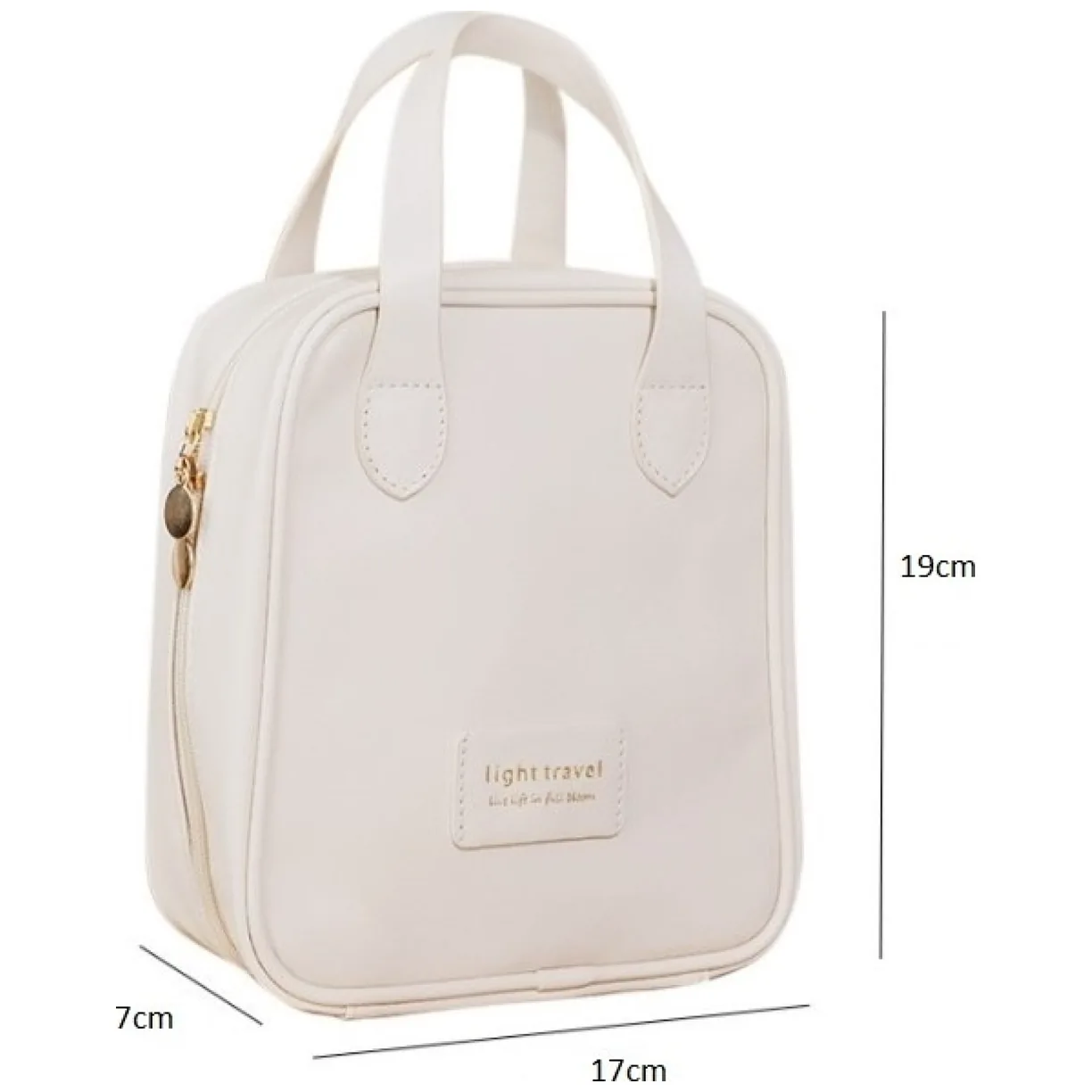 Kosmetyczka organizer na kosmetyki z rączką 17x7x19cm różowa KS128R - obrazek 10