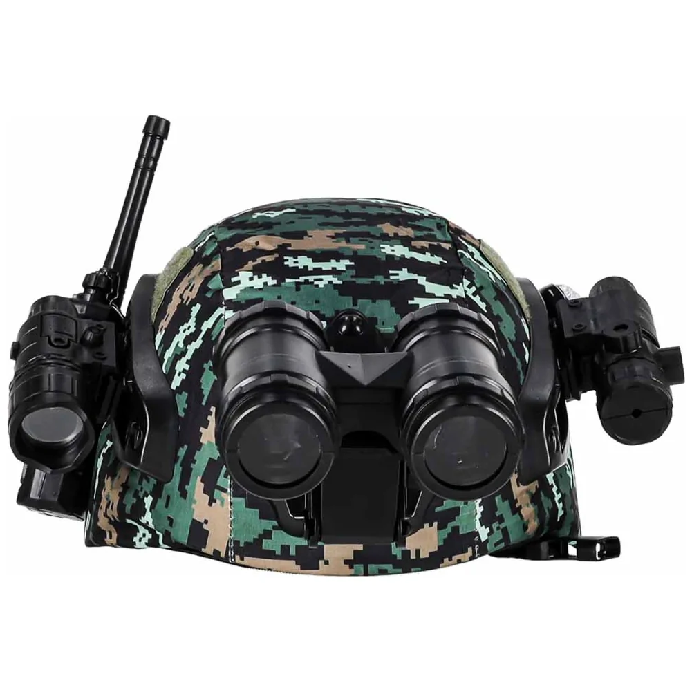 Zestaw żołnierza militarny hełm walkie talkie lornetka latarka - obrazek 12