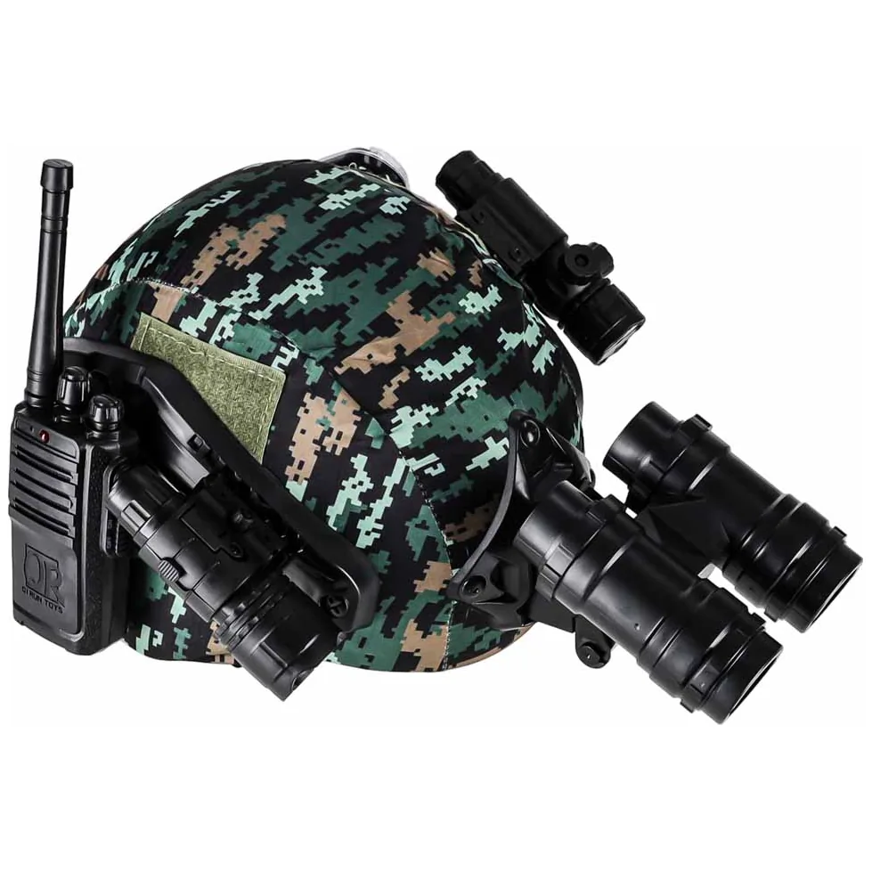 Zestaw żołnierza militarny hełm walkie talkie lornetka latarka - obrazek 14