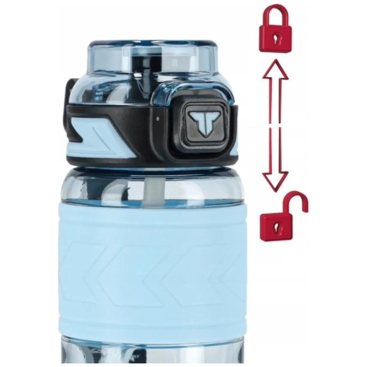 Butelka na wodę, sportowy bidon z miarką 680ML niebieski BD64N - obrazek 5