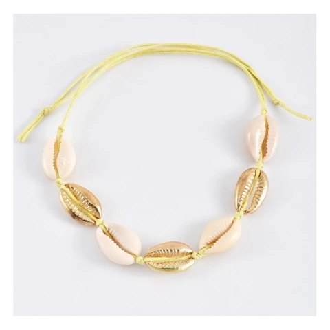 Bransoletka z muszelkami na kostkę shell B482