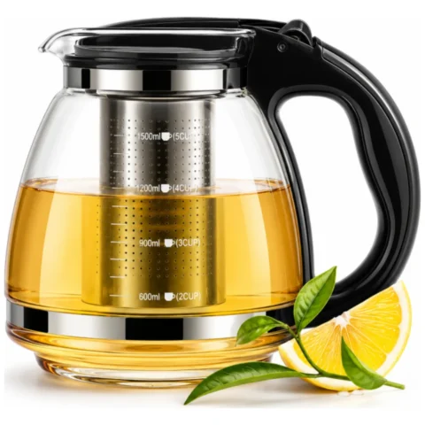 Żaroodporny dzbanek z zaparzaczem i pokrywką 2000 ml