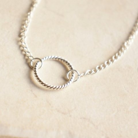 Naszyjnik srebry kółko N75