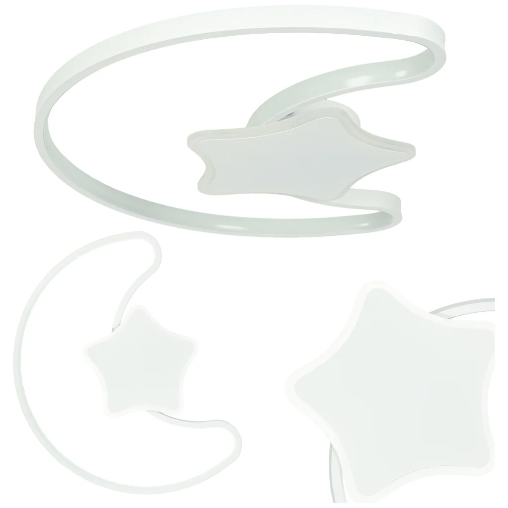 Lampa LED sufitowa plafon do pokoju dziecięcego ściemniana + pilot księżyc biała - obrazek 6