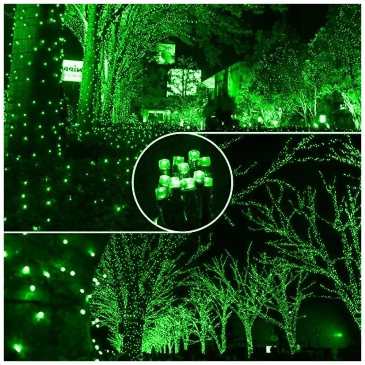 Światełka lampki wewnętrzne/zewnętrzne 100 LED Zielone - obrazek 4
