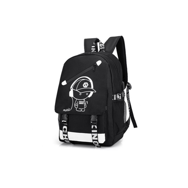 Plecak sportowy szkolny uniwersalny z grafiką świecącą w ciemności USB PL157 - obrazek 6