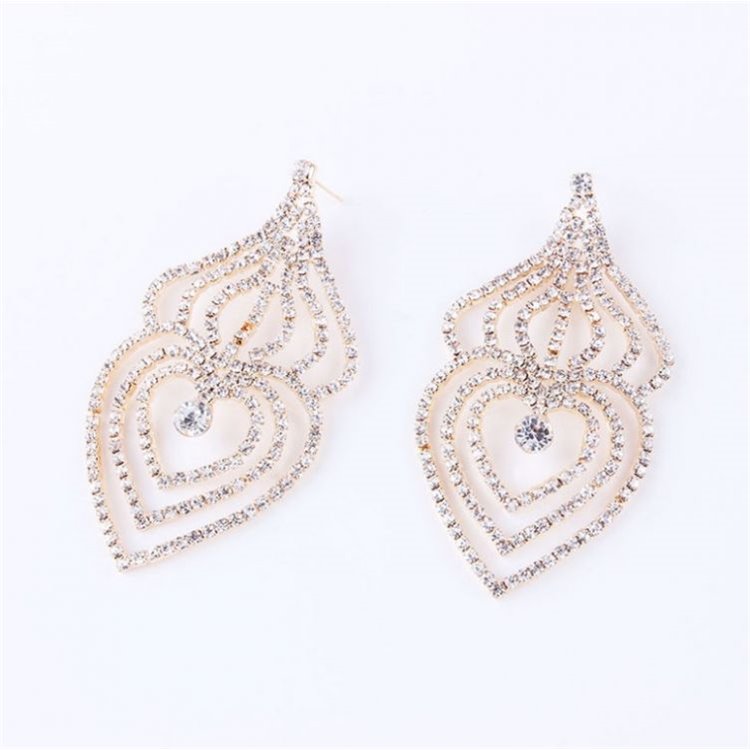 Kolczyki wiszące kryształki złote K979Z - obrazek 2