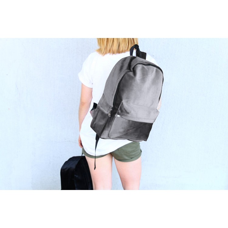 Plecak aksamitny VELVET SZARY PL33SZ - obrazek 2