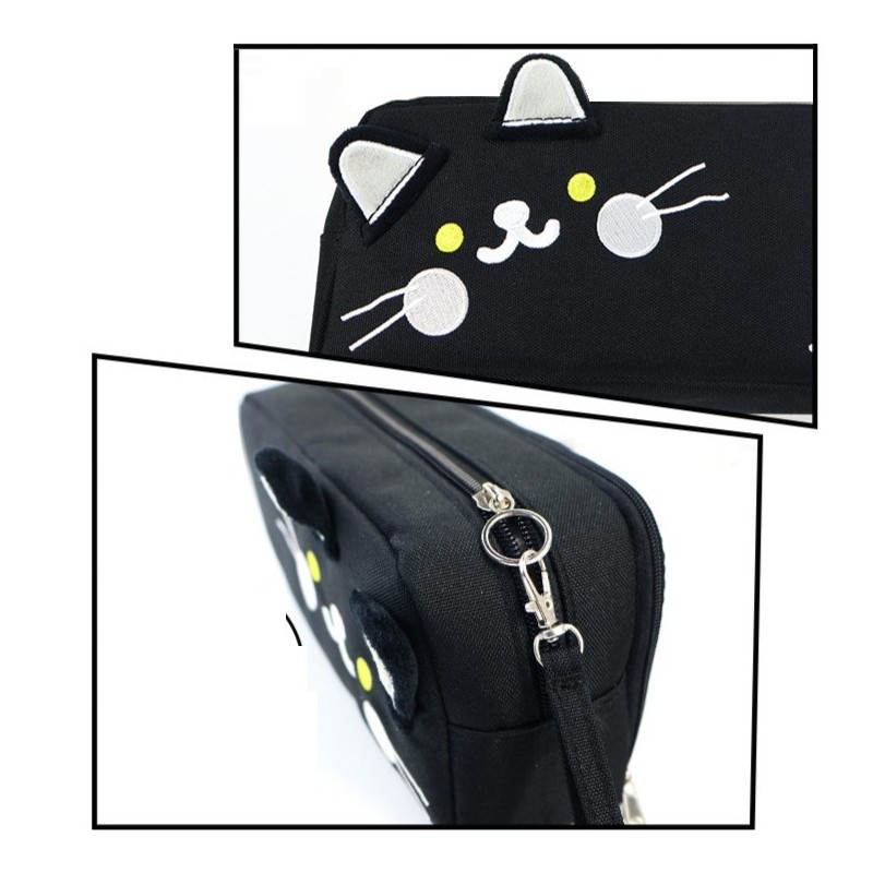 Duży PIÓRNIK wielofunkcyjny dwukomorowy czarny HAPPY CAT PR12 - obrazek 2