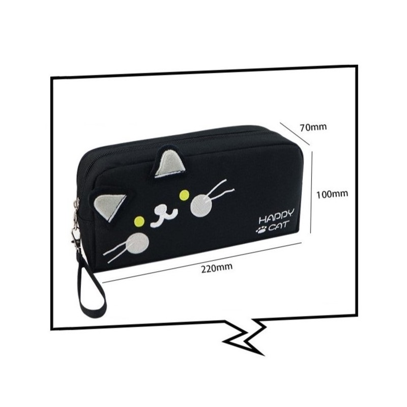 Duży PIÓRNIK wielofunkcyjny dwukomorowy czarny HAPPY CAT PR12 - obrazek 4