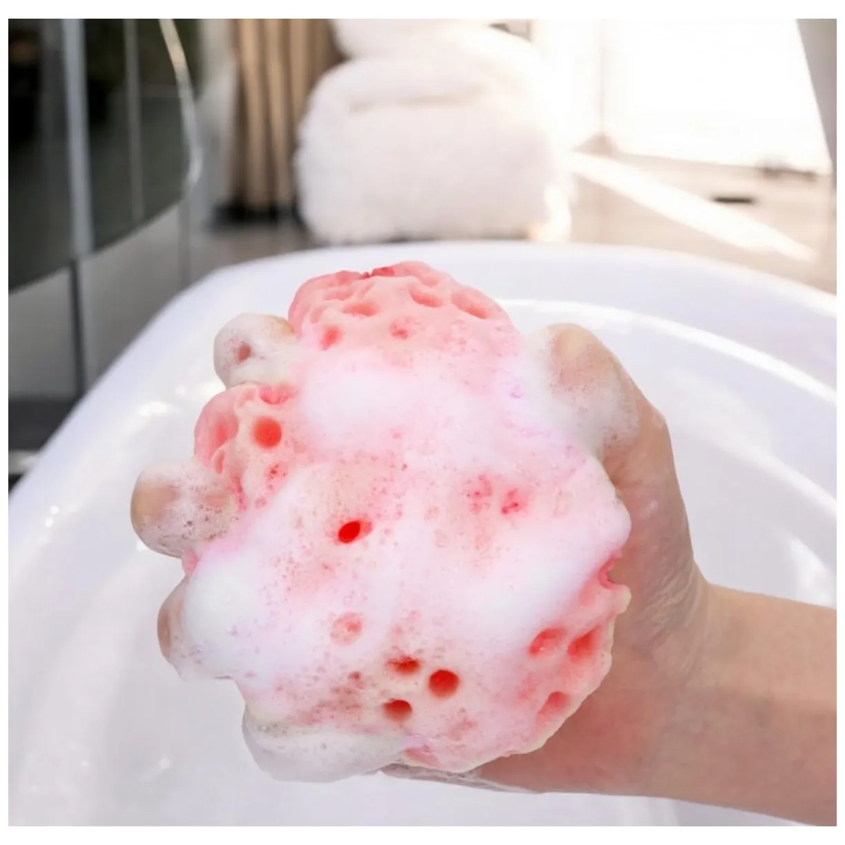 Gąbka Plaster miodu do mycia ciała na mokro 10 cm delikatny peeling GB03R - obrazek 4
