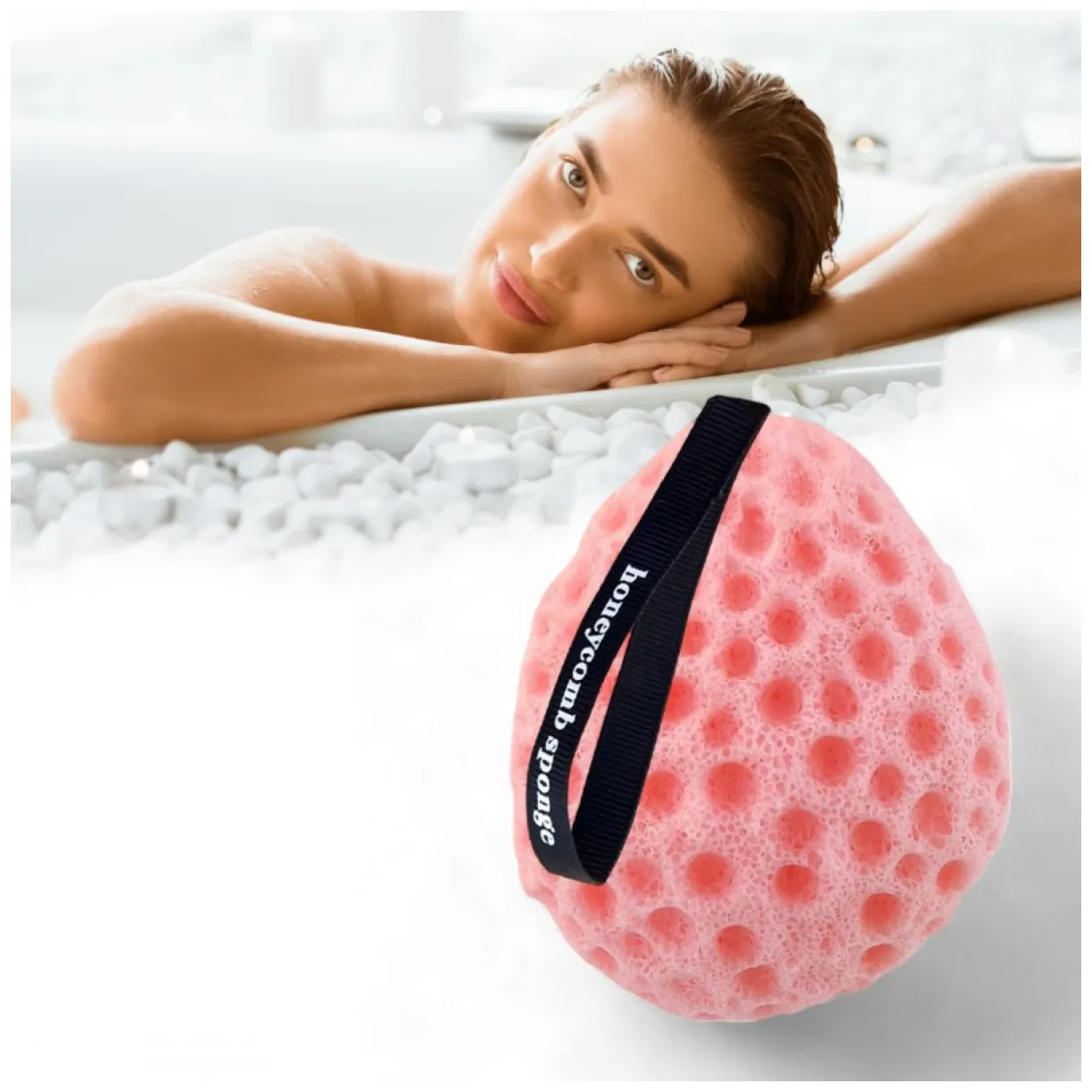 Gąbka Plaster miodu do mycia ciała na mokro 10 cm delikatny peeling GB03R - obrazek 5