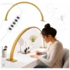 Lampa kosmetyczna LED bezcieniowa biurkowa do manicure paznokci łuk złota