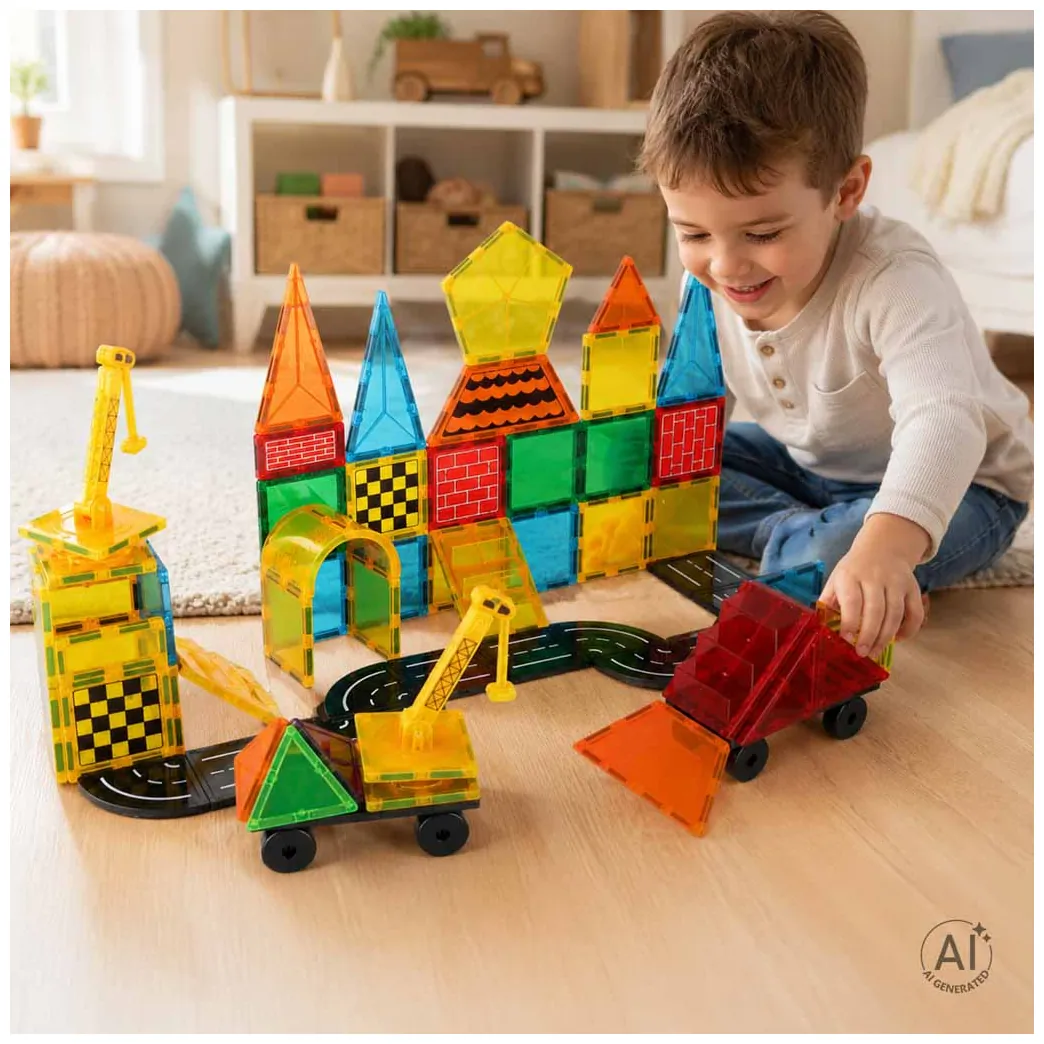 Klocki magnetyczne 3D konstrukcyjne 90 elementów - kreatywna zabawka STEM - obrazek 12
