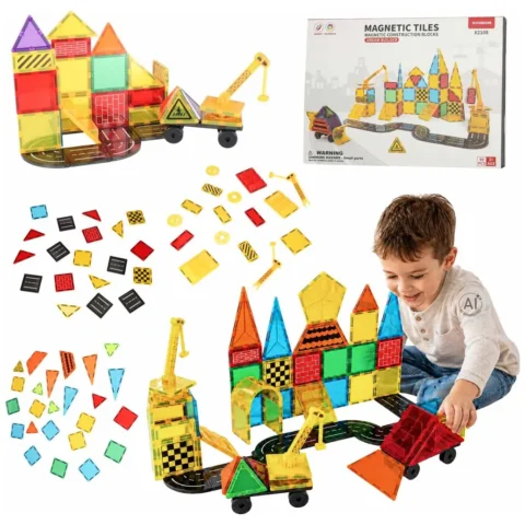 Klocki magnetyczne konstrukcyjne 3D budowa 90 elementów