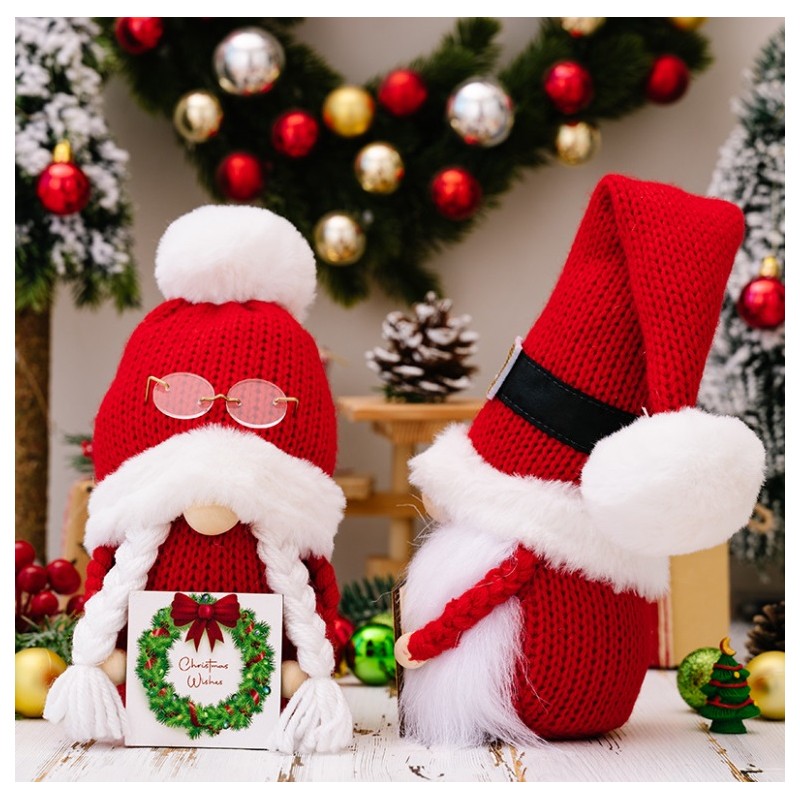 Krasnal Skrzat stojący czerwony z kartką Boże Narodzenie 24cm KSN166 - obrazek 4