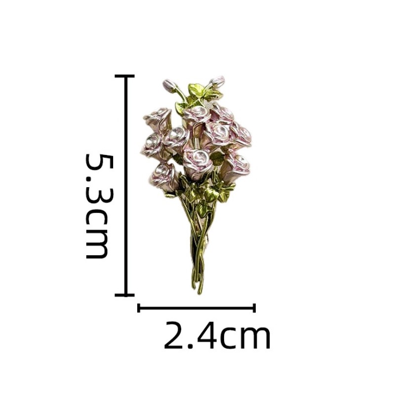 Broszka ozdobna bukiet RÓŻE BZ165 - obrazek 4