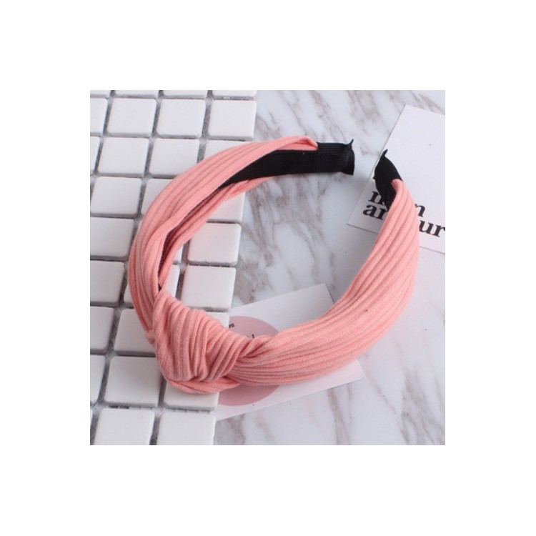 Opaska turban z materiału róż O210R - obrazek 2