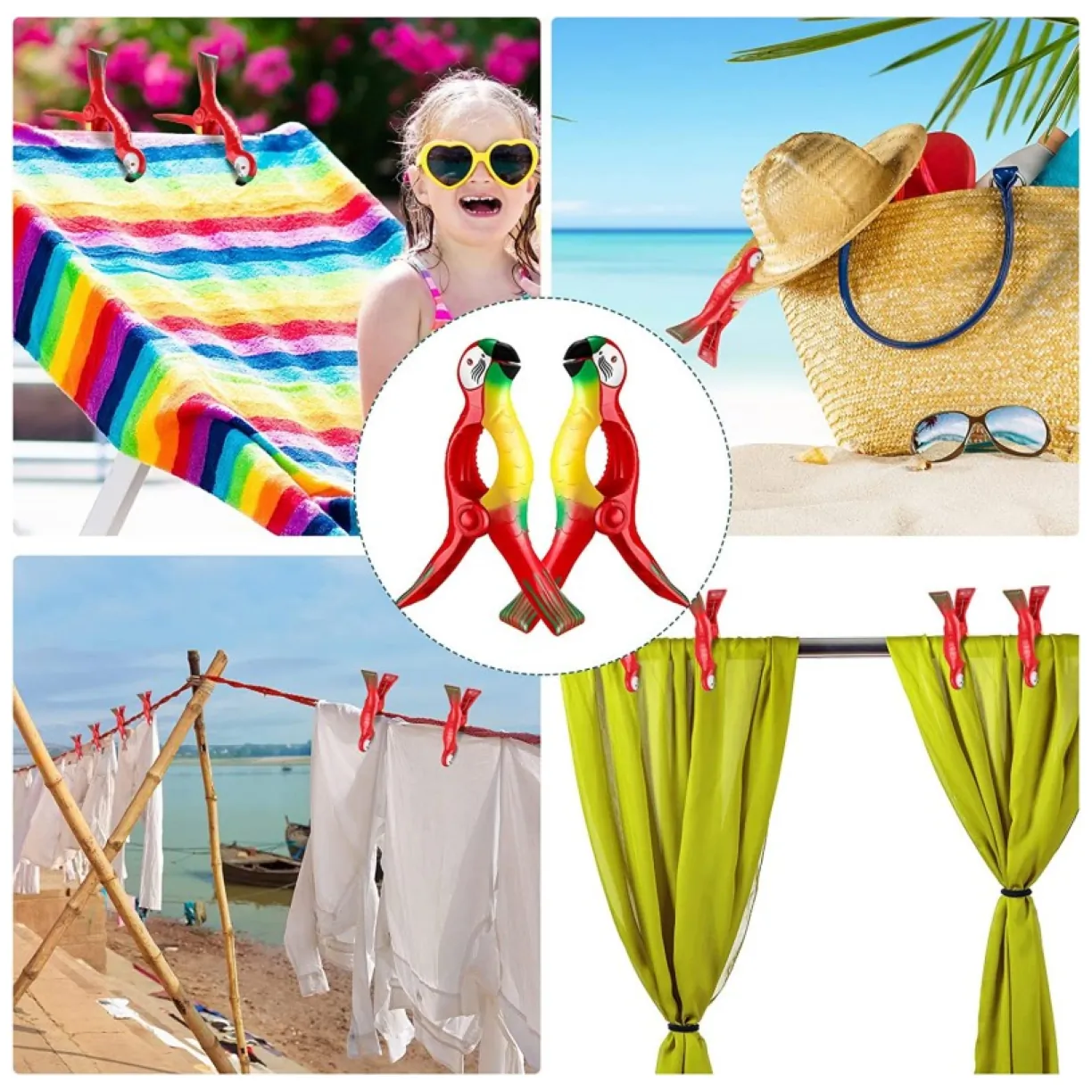 Klamra do trzymania ręczników Spinka 13 cm na plaże Papuga KLP01 2 szt - obrazek 3