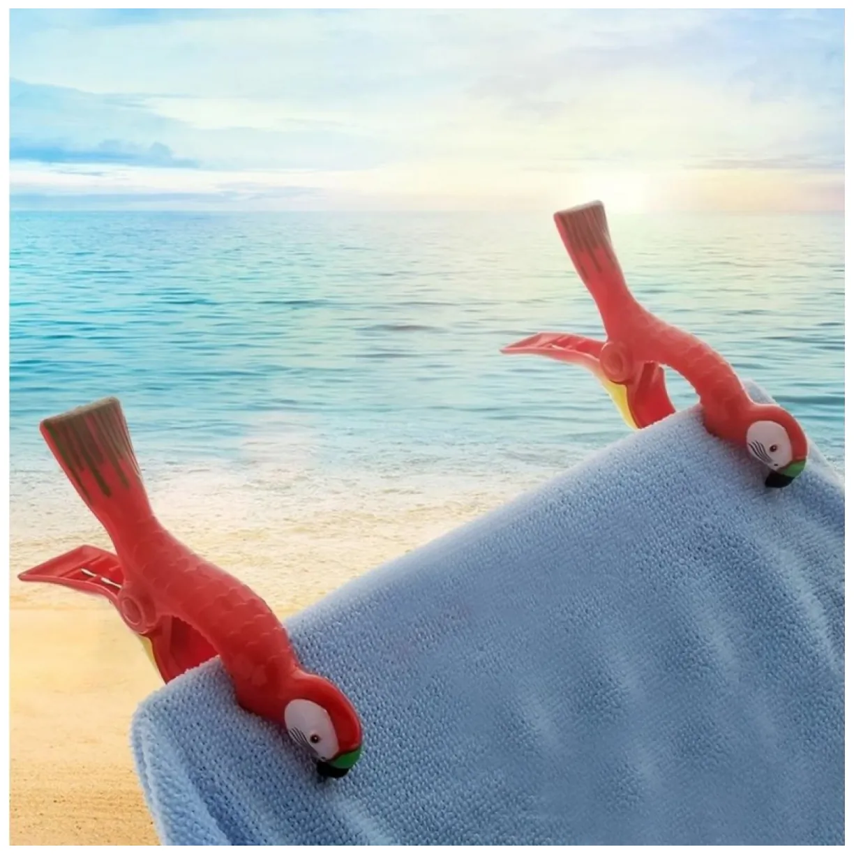 Klamra do trzymania ręczników Spinka 13 cm na plaże Papuga KLP01 2 szt - obrazek 4