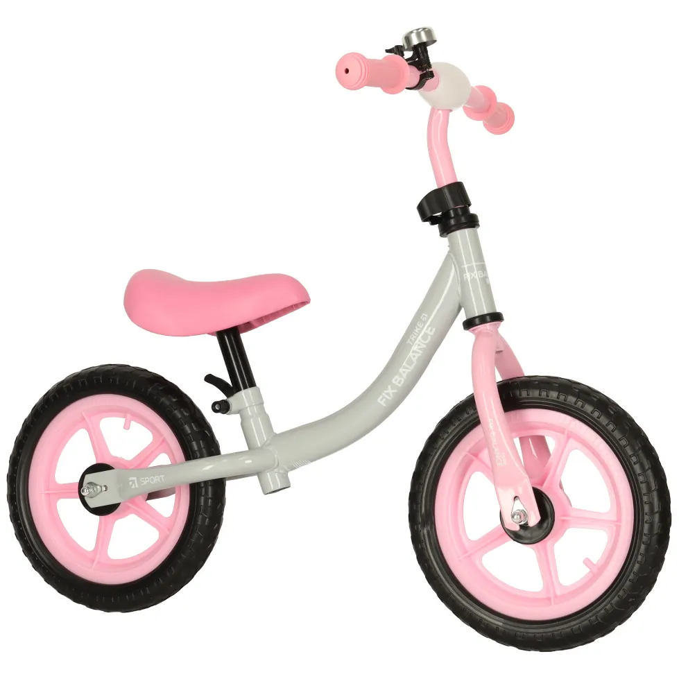 Lekki rowerek biegowy dla dzieci szaro-różowy Trike Balance - obrazek 5