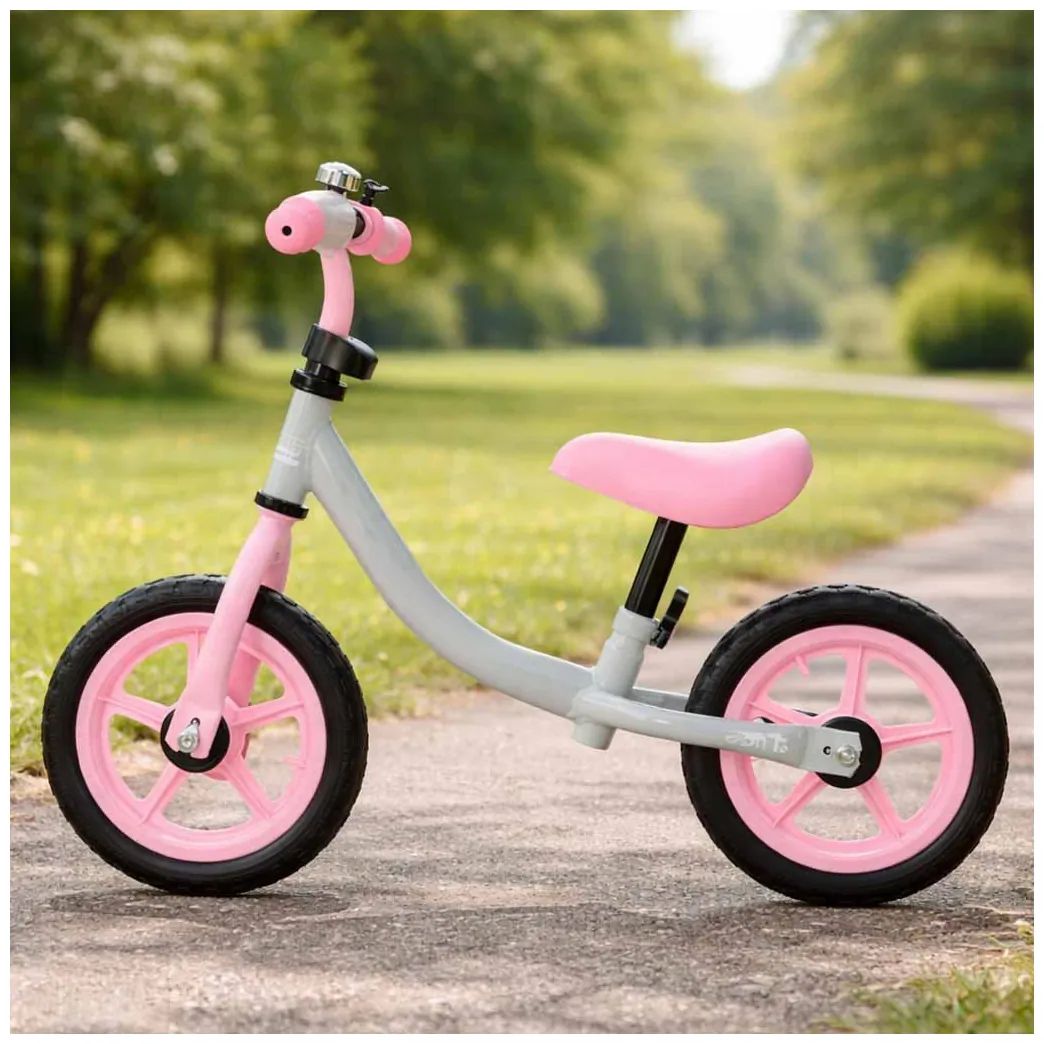 Lekki rowerek biegowy dla dzieci szaro-różowy Trike Balance - obrazek 8