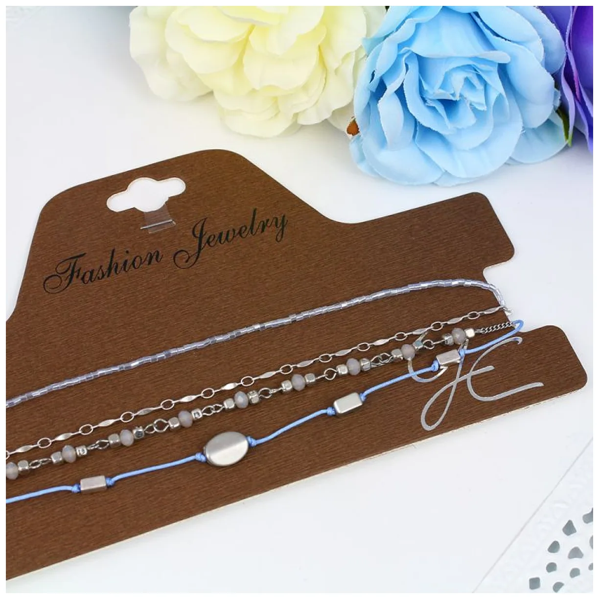 NASZYJNIK CHOKER BOHO BŁĘKIT - obrazek 2