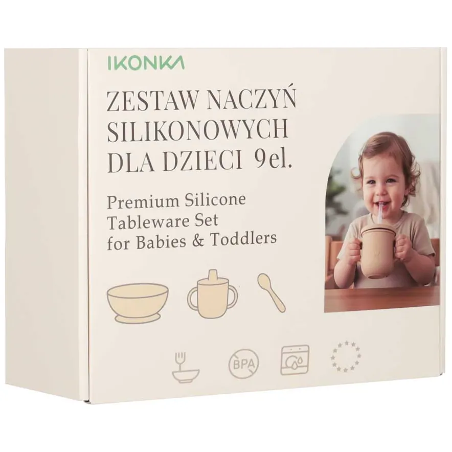 Silikonowe naczynia krab dla niemowląt zestaw 9 elementów ciemny róż - obrazek 11