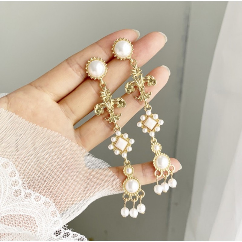 KOLCZYKI z perełkami długie K1579 - obrazek 2