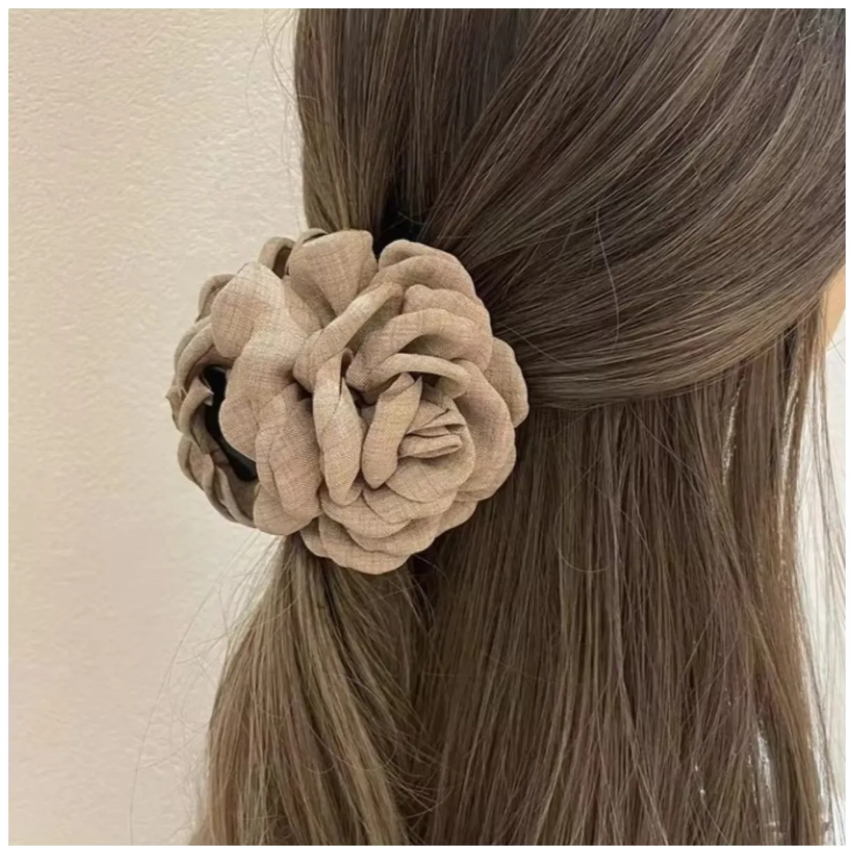 Spinka do włosów duża klamra XL kwiat róża brązowa 9cm SP288BR - obrazek 3