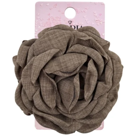 Spinka do włosów duża klamra XL kwiat róża brązowa 9cm SP288BR