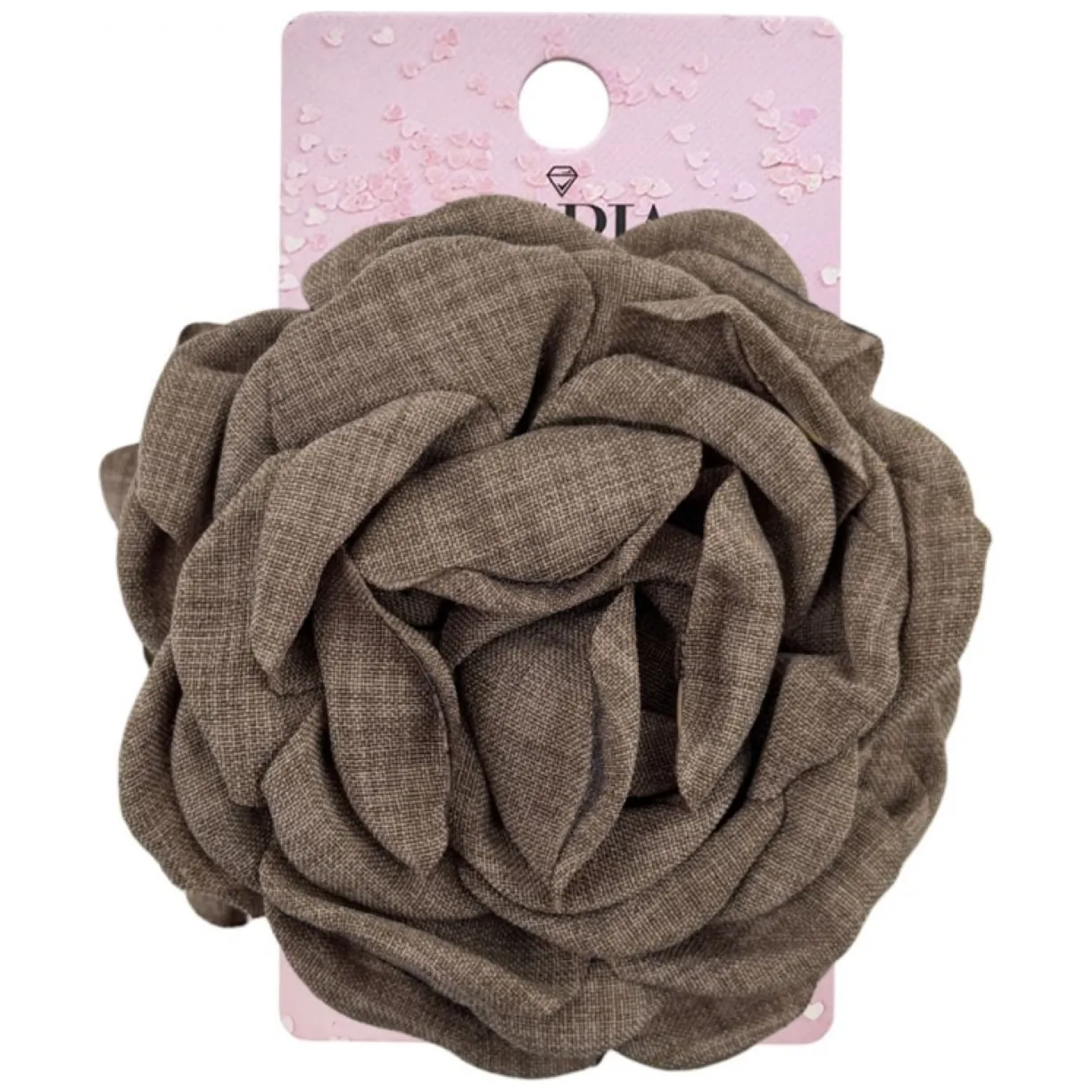 Spinka do włosów duża klamra XL kwiat róża brązowa 9cm SP288BR
