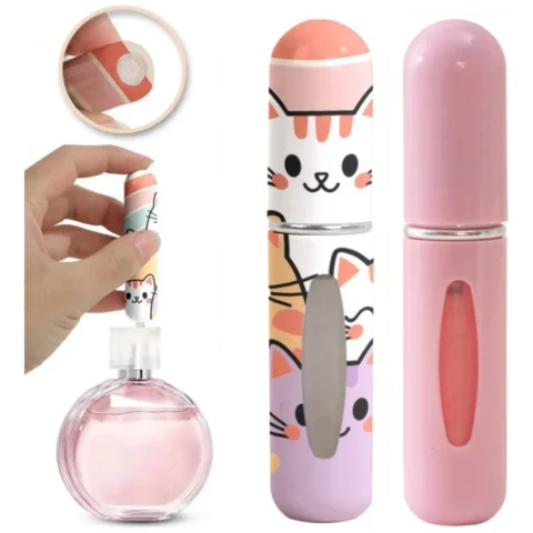 Zestaw 2szt. ATOMIZERÓW podróżnych na perfumy 5ML Kotki dozownik AK19