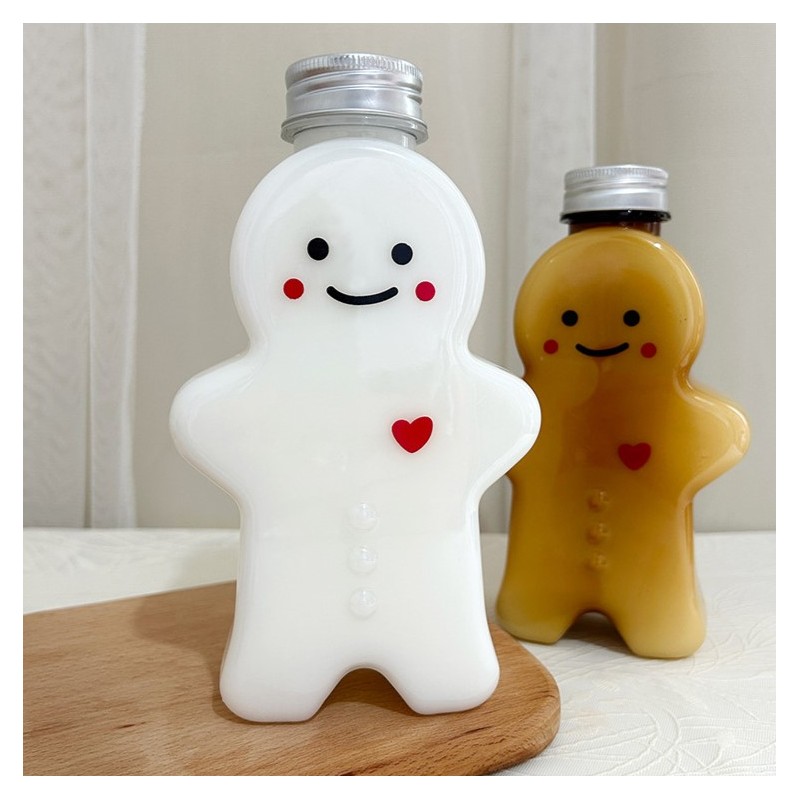 Butelka dekoracyjna 350ML kształt pierniczka z szalikiem i czapeczką 17cm BD38 - obrazek 4